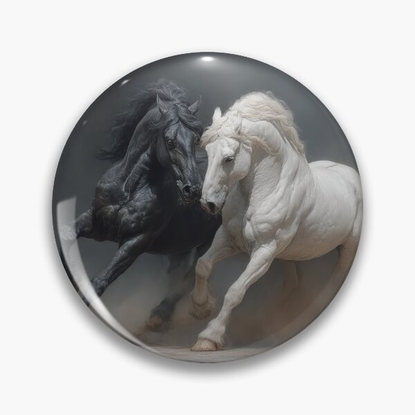 Item preview, Black and White Stallions Running designed and sold by CritterWisdom.