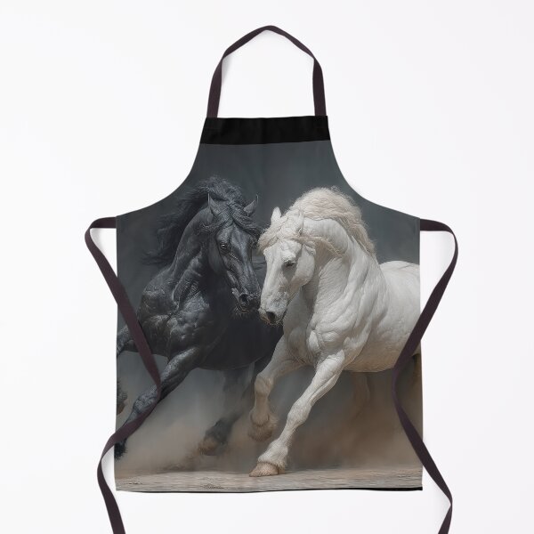 Item preview, Black and White Stallions Running designed and sold by CritterWisdom.