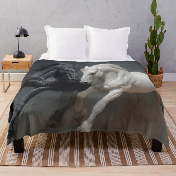 Item preview, Black and White Stallions Running designed and sold by CritterWisdom.