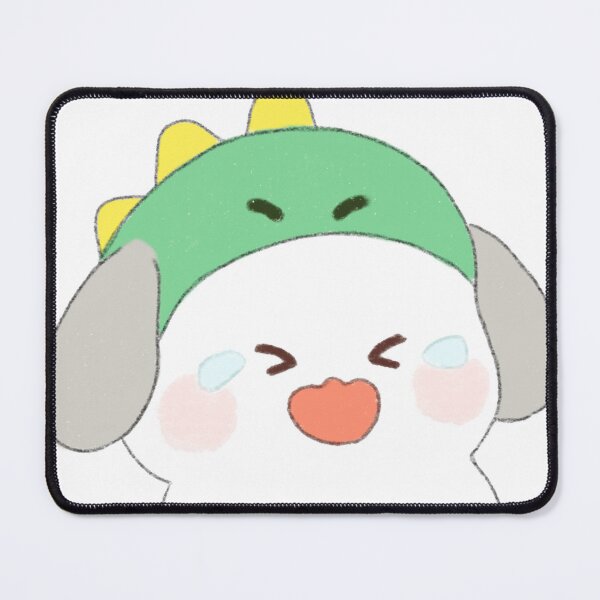 Item preview, Poonew the Chubby White Dog Laughing in a Green Dinosaur Hat | Funny & Cute Dog Illustration designed and sold by Neiomi.