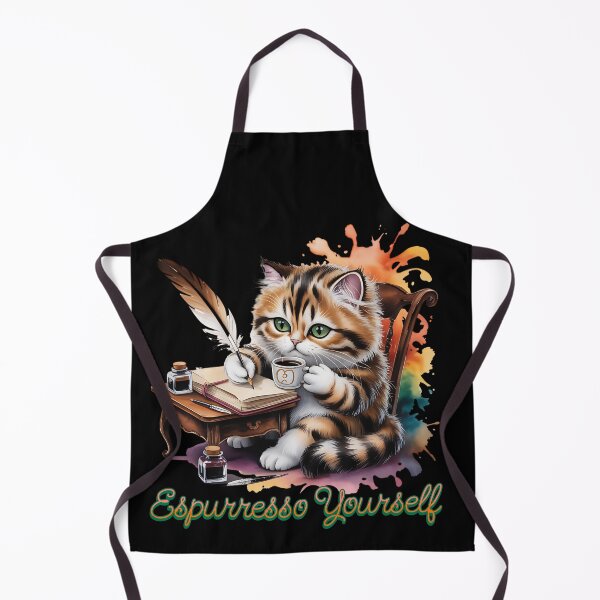 Item preview, Writer Cat Espurresso Yourself, Cute Coffee Pun Design designed and sold by Bliss Find And Design.
