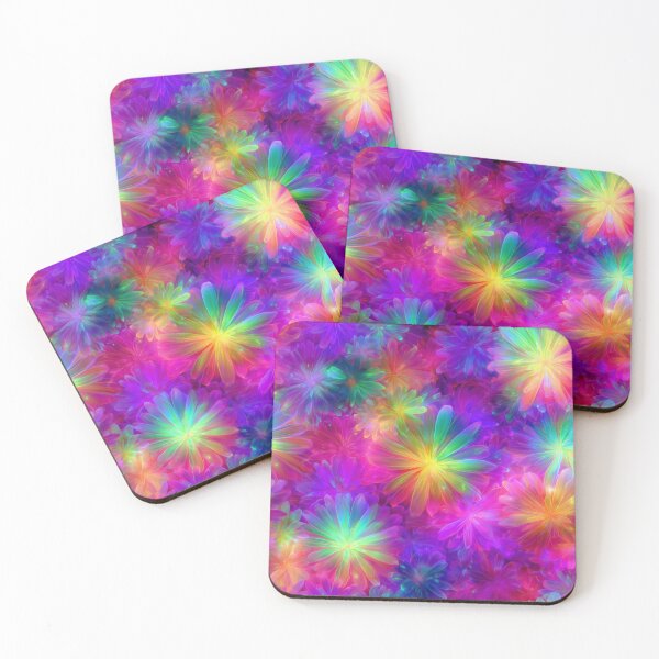Item preview, Electric Bloom – Psychedelic Rainbow Flower Pattern designed and sold by RottingDreams.