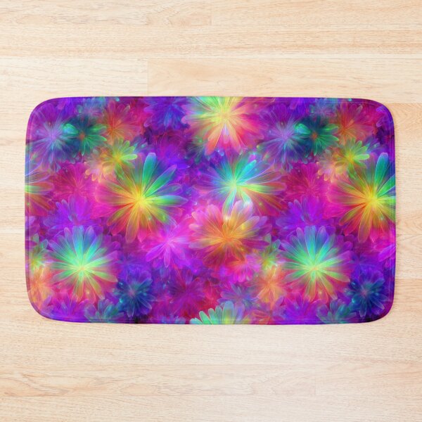 Item preview, Electric Bloom – Psychedelic Rainbow Flower Pattern designed and sold by RottingDreams.