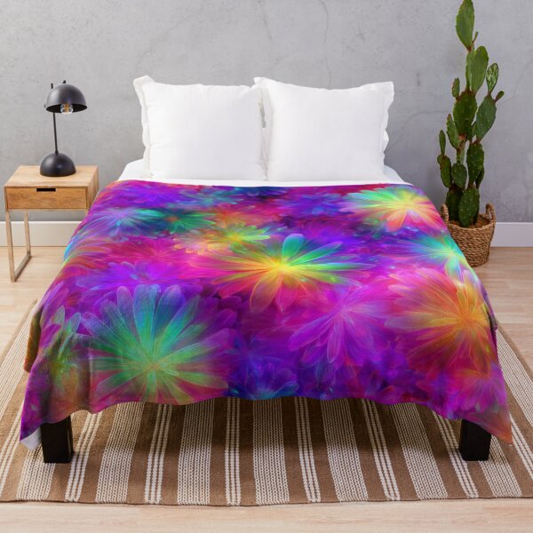 Item preview, Electric Bloom – Psychedelic Rainbow Flower Pattern designed and sold by RottingDreams.