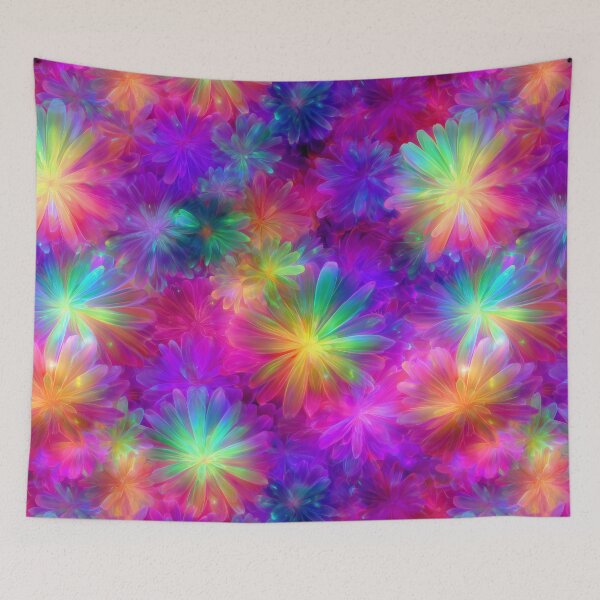 Item preview, Electric Bloom – Psychedelic Rainbow Flower Pattern designed and sold by RottingDreams.