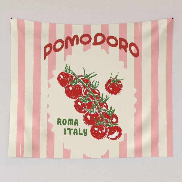 Item preview, Pomodoro Tomatoes Retro Pink Stripes designed and sold by MaiZephyr.