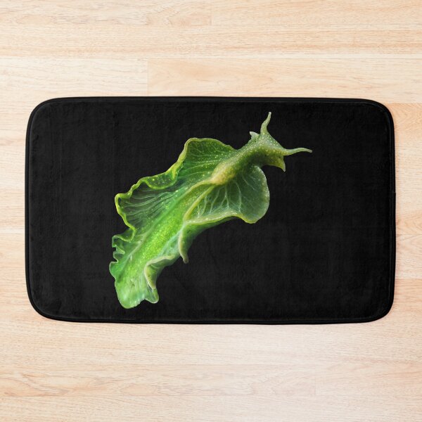 Item preview, In the deep ocean, an emerald-green Elysia chlorotica sea slug with translucent, leaflike parapodia glides gracefully, its body sustained by photosynthesis from stolen algal chloroplasts. designed and sold by mirrorimages.