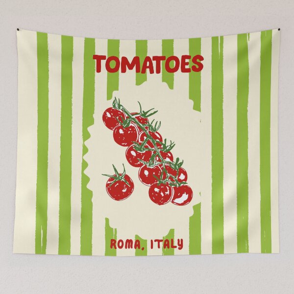 Item preview, Green Retro Stripes Tomatoes designed and sold by MaiZephyr.