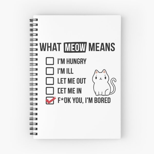 Item preview, Funny Cat Checklist – What Meow Really Means Meme designed and sold by Uglyandcute.