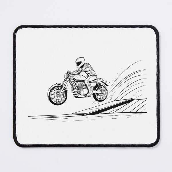 Item preview, Classic Motorcycle Rider Takes Flight Off Ramp designed and sold by Nologonobrand.