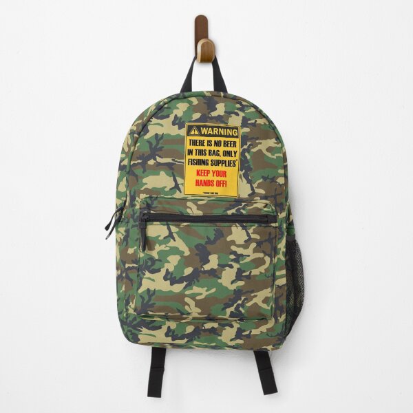 Item preview, No Beer Fisherman's Backpack (Woodland) designed and sold by Regin Productions.