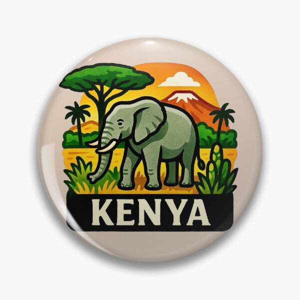 Item preview, Kenya - African Elephant, Mount Kilimanjaro & Acacia Trees designed and sold by Myra365Art.