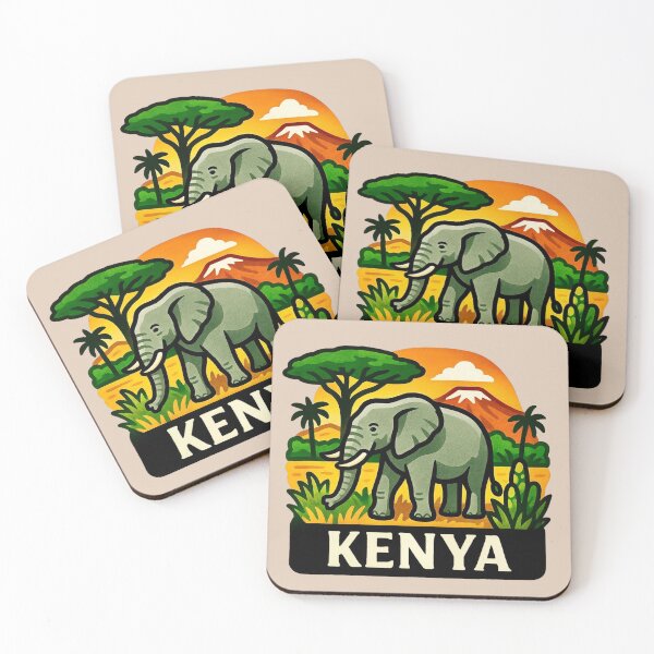 Item preview, Kenya - African Elephant, Mount Kilimanjaro & Acacia Trees designed and sold by Myra365Art.