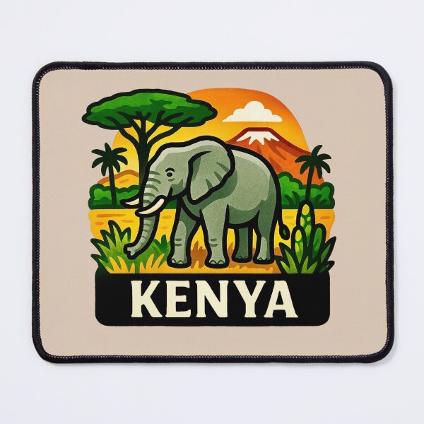 Item preview, Kenya - African Elephant, Mount Kilimanjaro & Acacia Trees designed and sold by Myra365Art.
