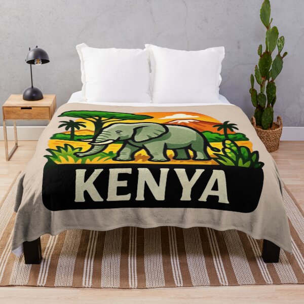 Item preview, Kenya - African Elephant, Mount Kilimanjaro & Acacia Trees designed and sold by Myra365Art.