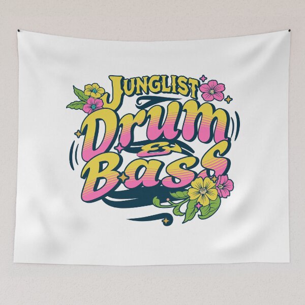 Item preview, JUNGLIST  - Island Tropic DNB (Navy/pink) designed and sold by Discothreadz.