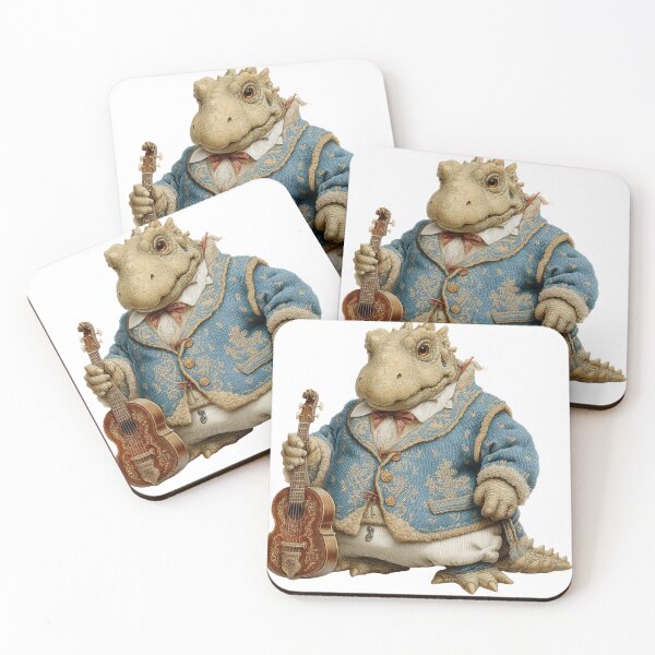 Item preview, Vintage Gentleman Dinosaur with Guitar  designed and sold by Jonaree Art Design.
