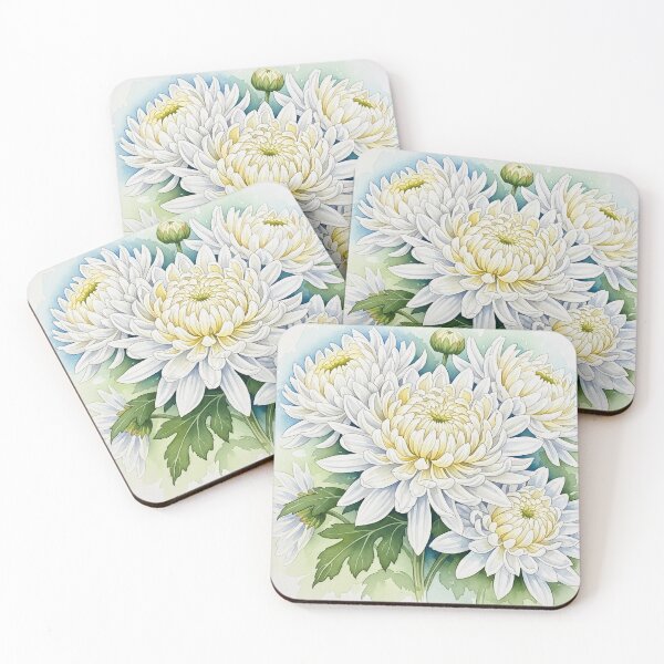 Item preview, Chrysanthemum in Ivory Glow designed and sold by BYnomi.