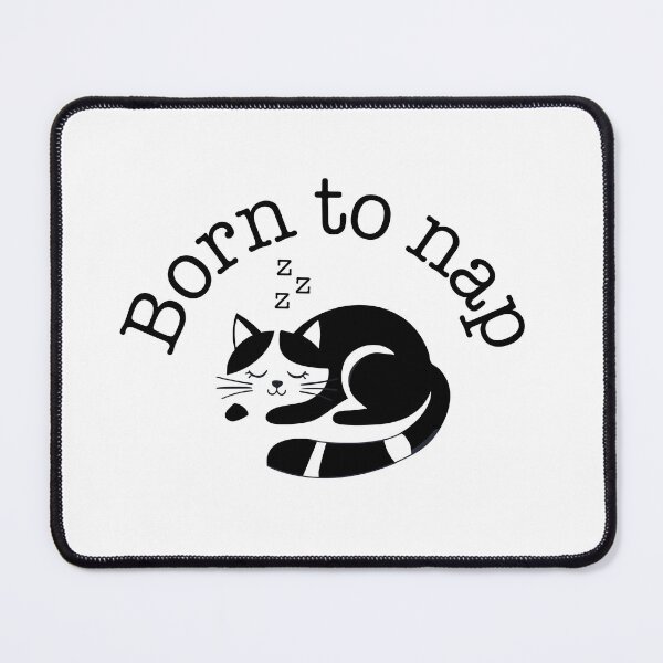 Item preview, illustration of a sleeping cat with the caption "Born to sleep" designed and sold by kitosonito.