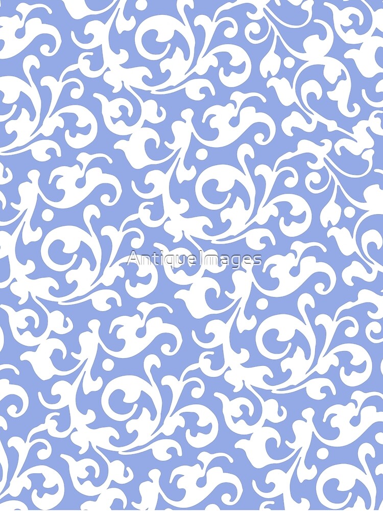 Pretty Blue and White Damask by AntiqueImages