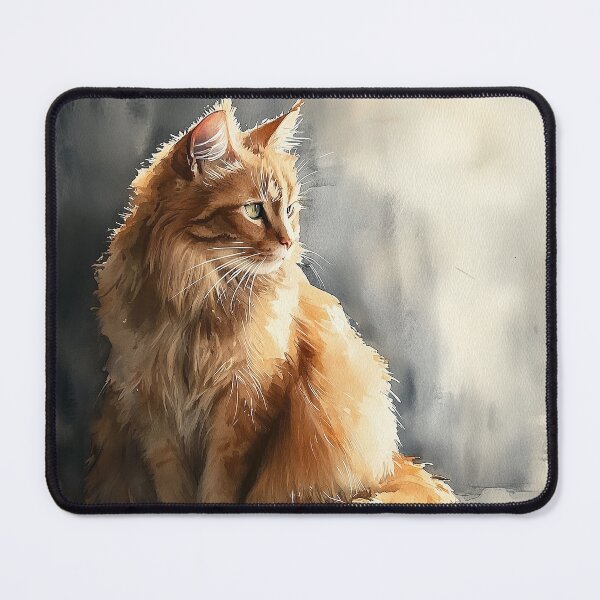 Item preview, Sitting Long Haired Ginger Cat designed and sold by laurashawart.