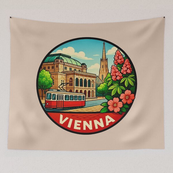 Item preview, Vienna, Austria - Opera House and Tram designed and sold by Myra365Art.