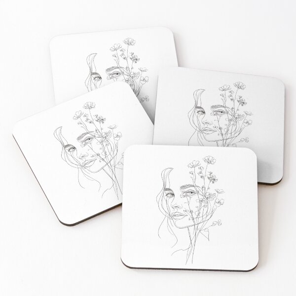Item preview, Gilr Face and Flowers designed and sold by NicolasGlowArt.