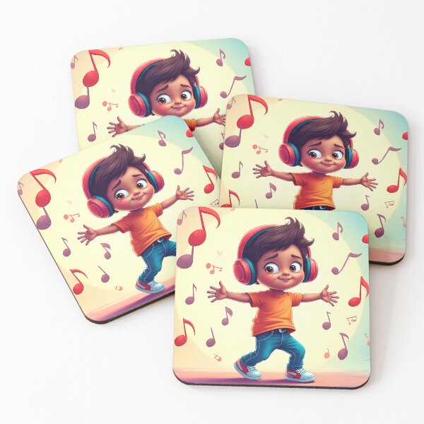Item preview, Child dancing with headphones designed and sold by Artbellachi.