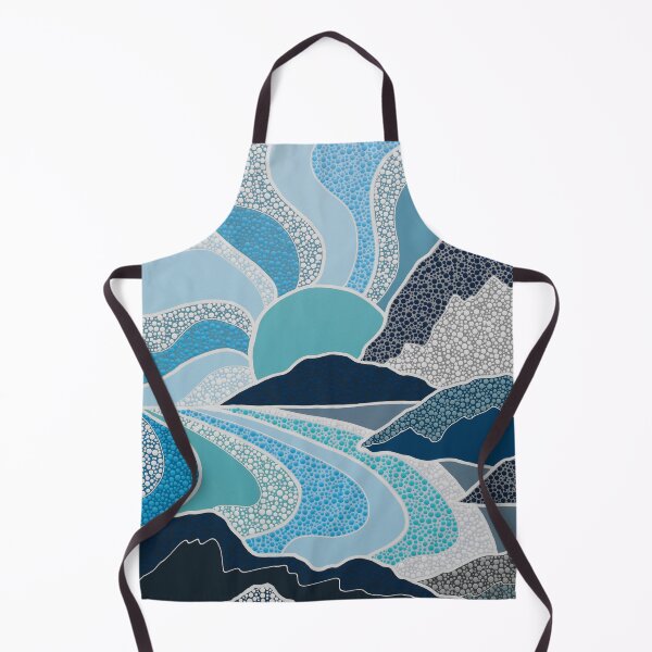 Item preview, CRESCENT BAY - Pointillism Landscape Dot Artwork - Nikki Silk designed and sold by NikkiSilkArt.