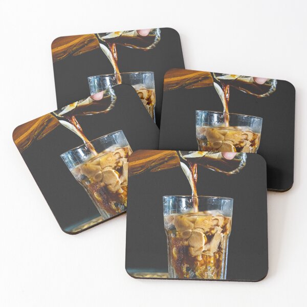Item preview, "Time For A Coffee" Coffee mixed with milk at dark background  designed and sold by MaikKleinert.