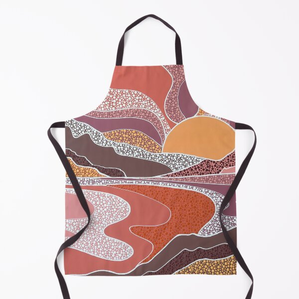 Item preview, SUNSET LAKE - Pointillism Landscape Dot Artwork - Nikki Silk designed and sold by NikkiSilkArt.