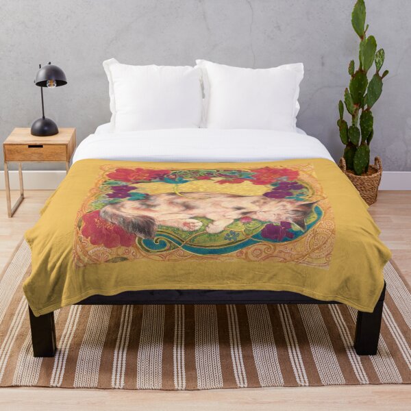 Item preview, Golden Nap: Feline Serenity in Bloom designed and sold by nakaitomoko.