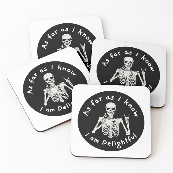 Item preview, As far as I know I'm Delightful, Funny Skeleton Sarcasm Coffee Lover designed and sold by SWETA HALDER.