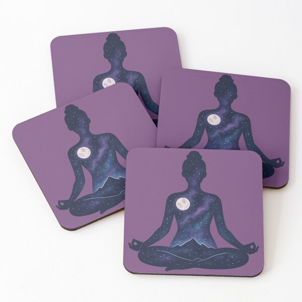 Item preview, Cosmic Meditation Silhouette – Galaxy Inside Mindful Woman designed and sold by MugLifeCo.