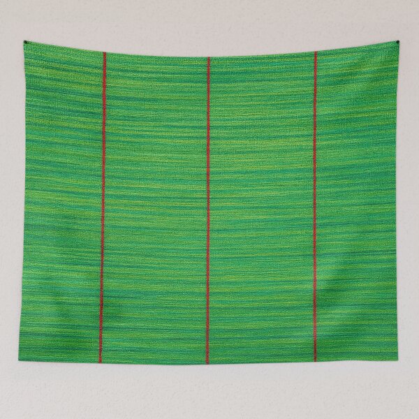 Item preview, Abstract design inspired by green textured weave with thin red vertical lines designed and sold by optimusprime39.