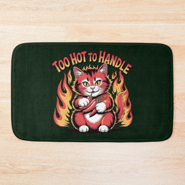 Item preview, Too Hot to Handle, Spicy Cat Holding Chili Peppers designed and sold by Bliss Find And Design.