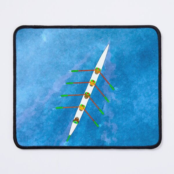 Item preview, Watercolor Coxed Four Rowing Team – Aerial Boat Art Print designed and sold by Michael van der Hoorn.