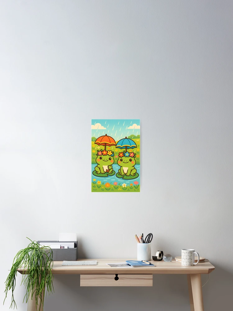 Thumbnail 2 of 3, Poster, Frogs in Springtime designed and sold by Riverside-Moon.