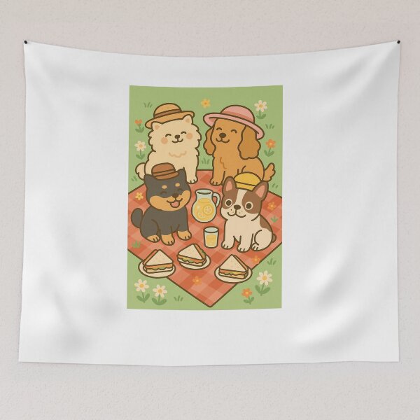 Item preview, Spring Picnic Dogs designed and sold by Riverside-Moon.
