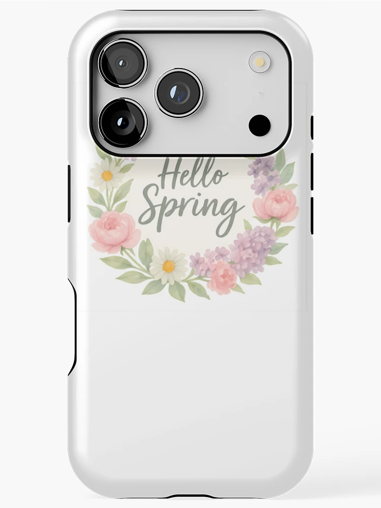 Thumbnail 1 of 4, iPhone Case, Hello Spring Wreath designed and sold by Riverside-Moon.