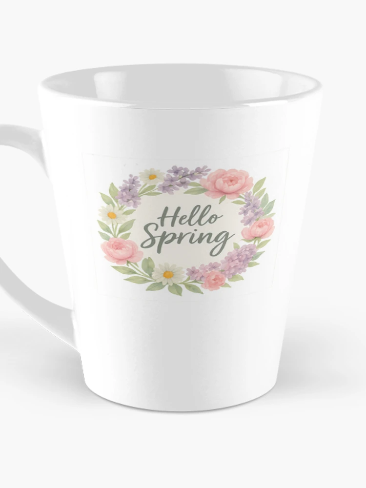 Thumbnail 3 of 4, Coffee Mug, Hello Spring Wreath designed and sold by Riverside-Moon.