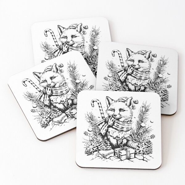 Item preview, Christmas Fox with Scarf – Festive Woodland Holiday Illustration designed and sold by inkoutninja.