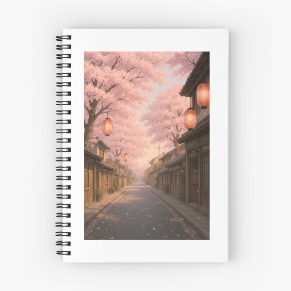 Item preview, Cherry Blossom Street Scene designed and sold by Riverside-Moon.