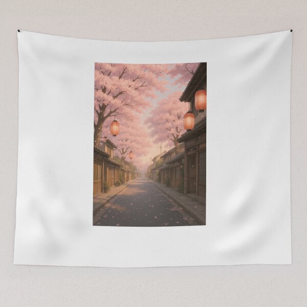 Item preview, Cherry Blossom Street Scene designed and sold by Riverside-Moon.