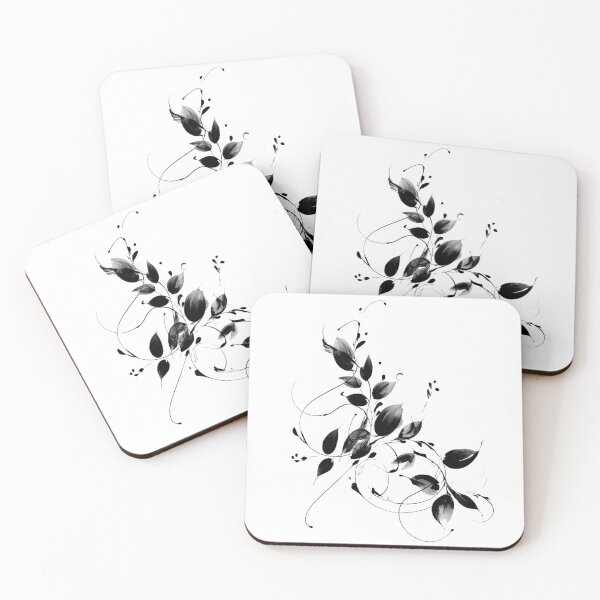 Item preview, Black Handpainting Flowers designed and sold by NicolasGlowArt.