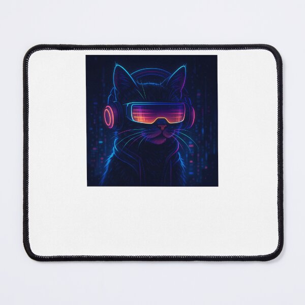 Item preview, Cyber Cat with Headphones designed and sold by Riverside-Moon.
