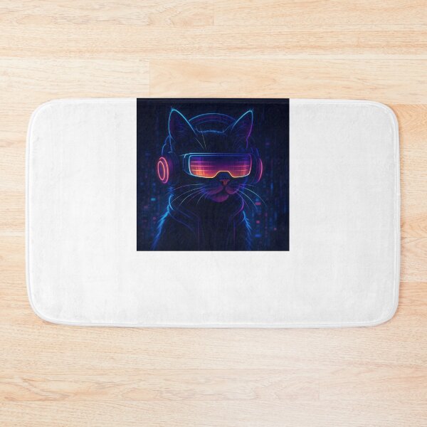 Item preview, Cyber Cat with Headphones designed and sold by Riverside-Moon.