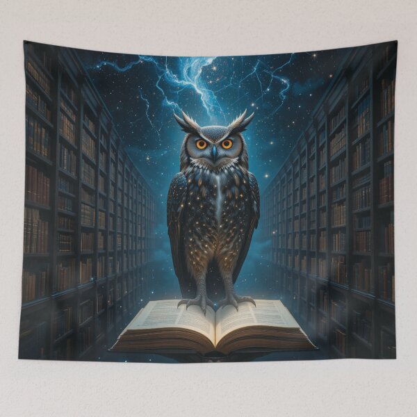Item preview, Celestial Owl Scholar - Fantasy Library Aesthetic designed and sold by KhadijaBatool38.