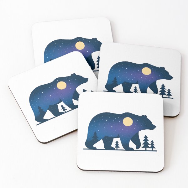 Item preview, Starry Bear Silhouette - Cosmic Forest Wanderer designed and sold by PufftailStudio.