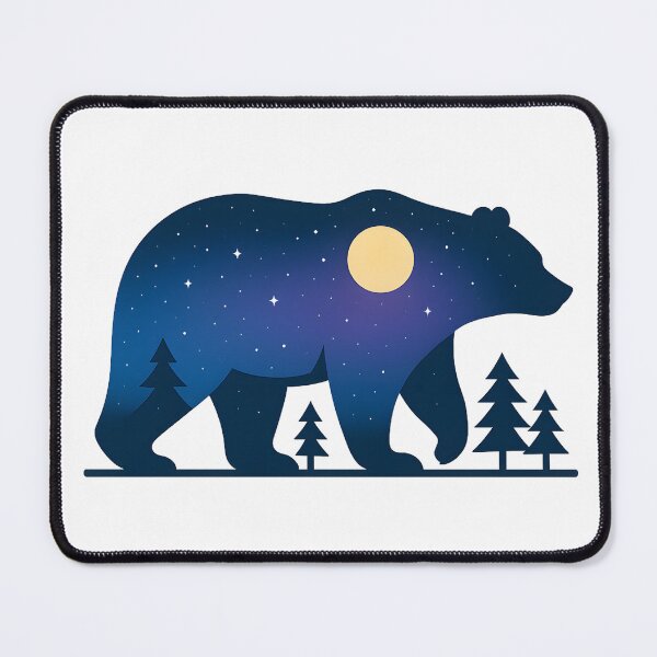Item preview, Starry Bear Silhouette - Cosmic Forest Wanderer designed and sold by PufftailStudio.